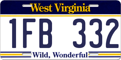 WV license plate 1FB332