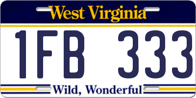 WV license plate 1FB333