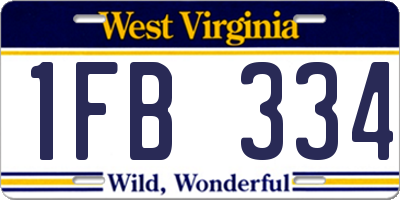 WV license plate 1FB334