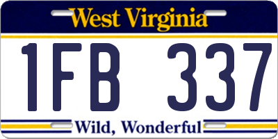 WV license plate 1FB337