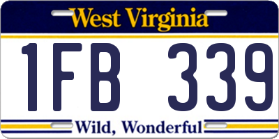 WV license plate 1FB339