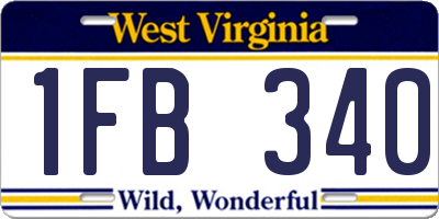 WV license plate 1FB340