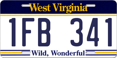 WV license plate 1FB341