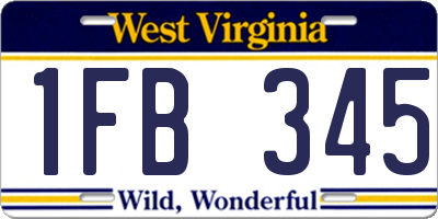 WV license plate 1FB345