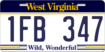 WV license plate 1FB347