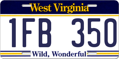 WV license plate 1FB350