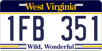 WV license plate 1FB351