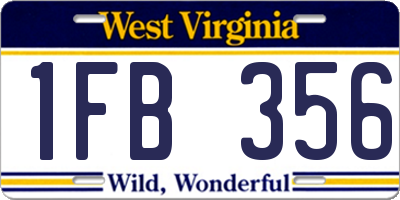 WV license plate 1FB356