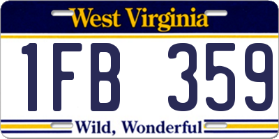 WV license plate 1FB359