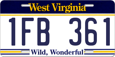 WV license plate 1FB361