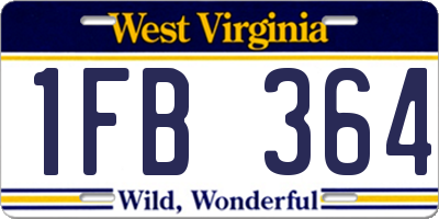 WV license plate 1FB364