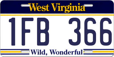 WV license plate 1FB366