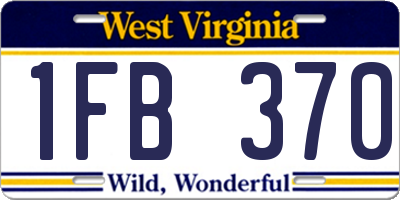 WV license plate 1FB370