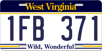 WV license plate 1FB371