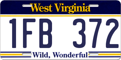 WV license plate 1FB372