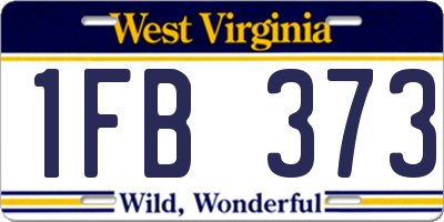 WV license plate 1FB373