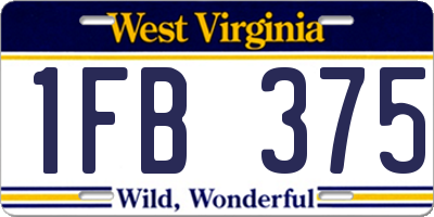 WV license plate 1FB375