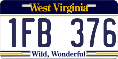 WV license plate 1FB376