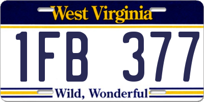 WV license plate 1FB377