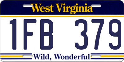 WV license plate 1FB379