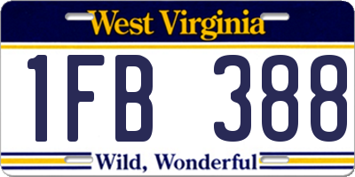 WV license plate 1FB388