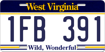WV license plate 1FB391