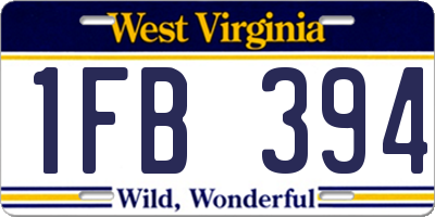 WV license plate 1FB394