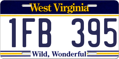 WV license plate 1FB395