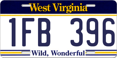 WV license plate 1FB396
