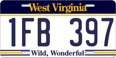 WV license plate 1FB397