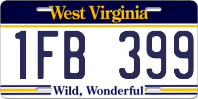 WV license plate 1FB399