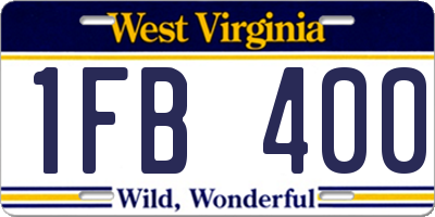 WV license plate 1FB400