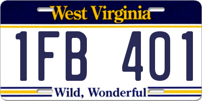 WV license plate 1FB401