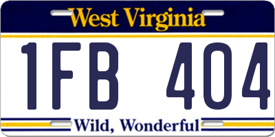 WV license plate 1FB404
