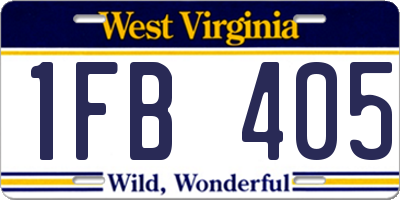 WV license plate 1FB405