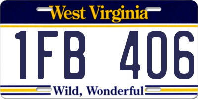 WV license plate 1FB406