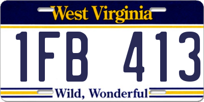 WV license plate 1FB413