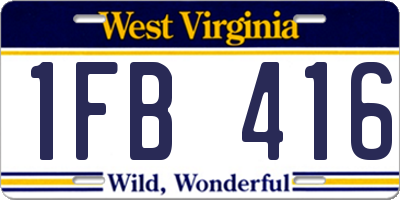 WV license plate 1FB416