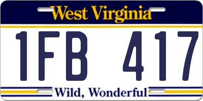 WV license plate 1FB417