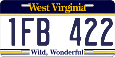 WV license plate 1FB422