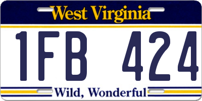 WV license plate 1FB424