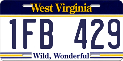 WV license plate 1FB429