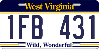WV license plate 1FB431
