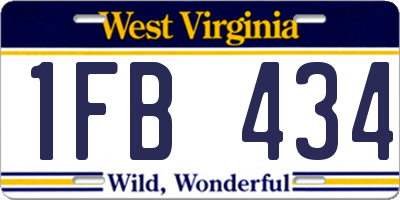 WV license plate 1FB434