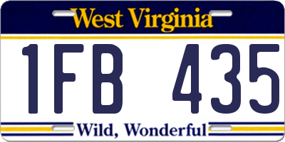 WV license plate 1FB435