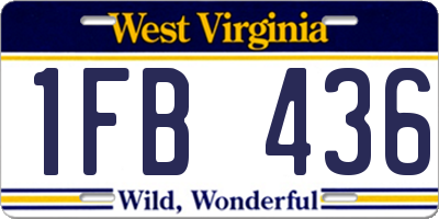 WV license plate 1FB436