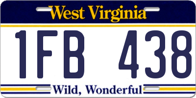 WV license plate 1FB438