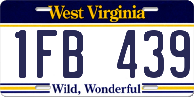WV license plate 1FB439