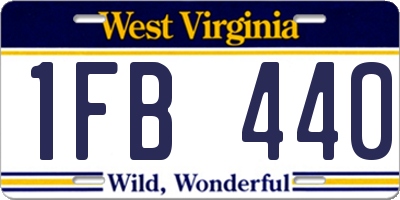 WV license plate 1FB440