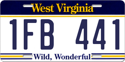 WV license plate 1FB441
